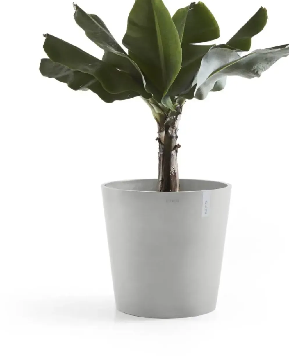 Ecopots kunststof bloempot amsterdam 50x44 cm witgrijs