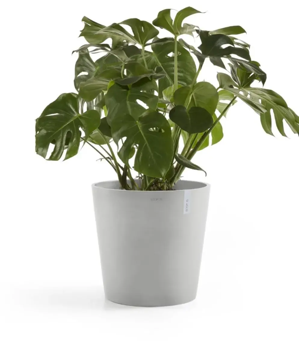 Ecopots kunststof bloempot amsterdam 50x44 cm witgrijs