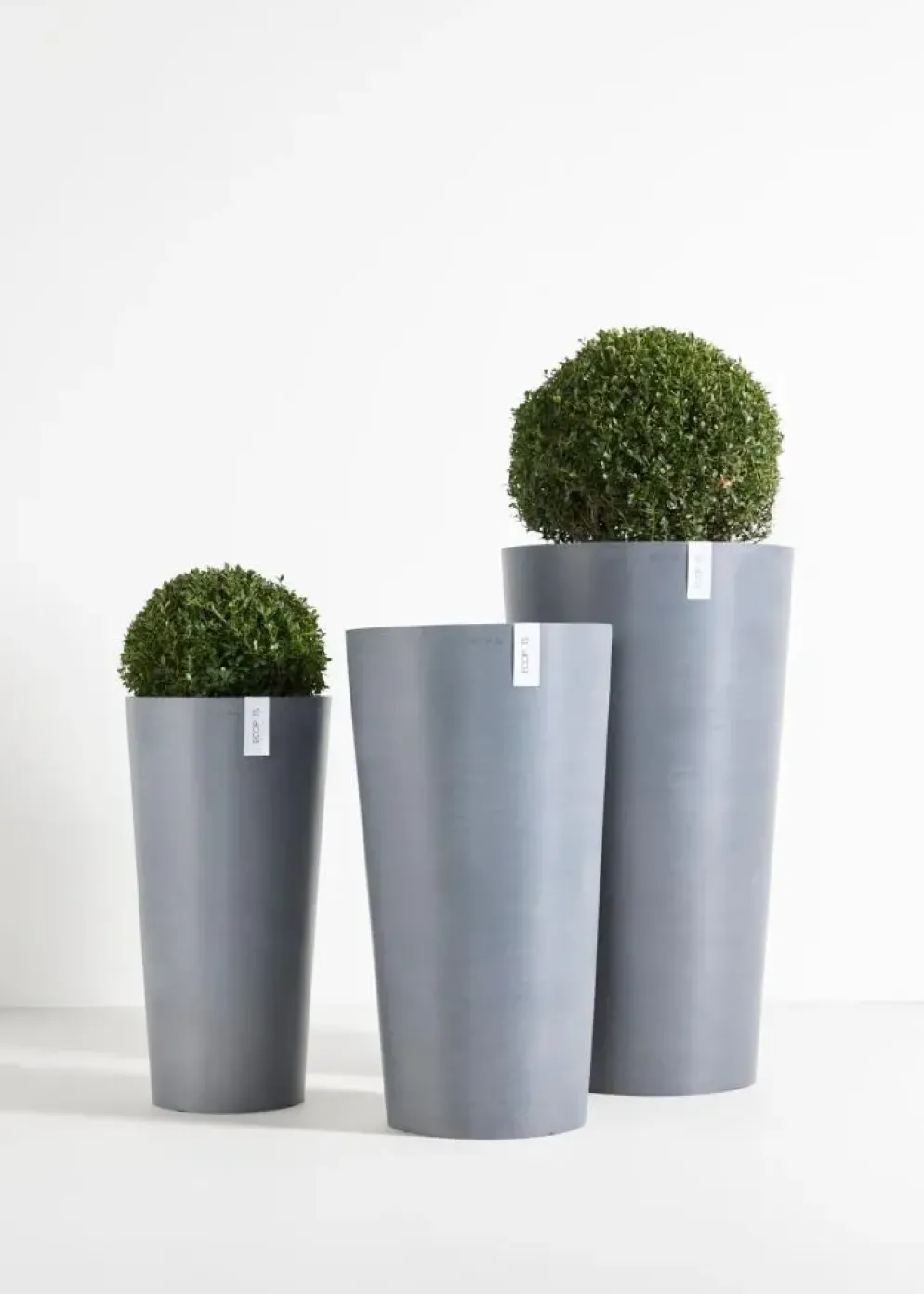 Ecopots kunststof bloempot amsterdam hoog 34x66 cm donkergrijs