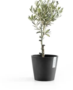 Ecopots kunststof bloempot amsterdam 20x17.7 cm donkergrijs