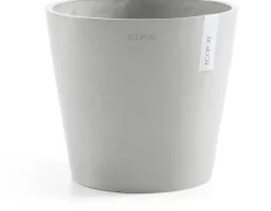 Ecopots kunststof bloempot amsterdam 25x22 cm witgrijs