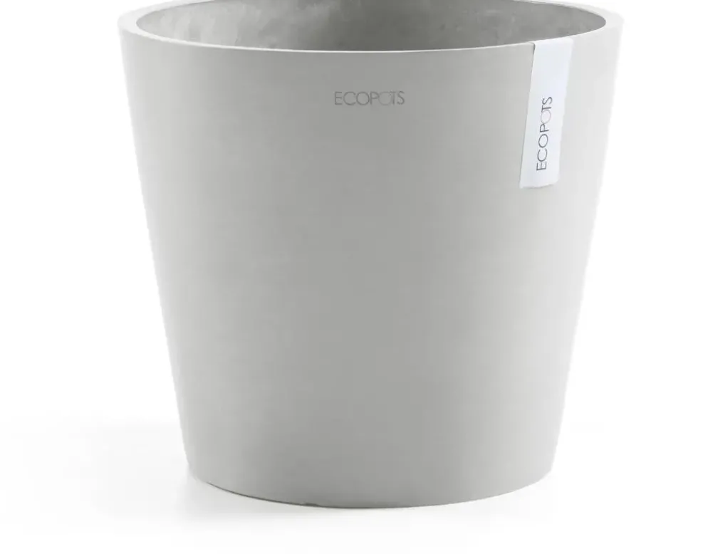 Ecopots kunststof bloempot amsterdam 25x22 cm witgrijs