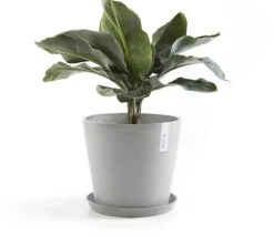 Ecopots kunststof bloempot amsterdam 25x22 cm witgrijs
