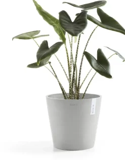 Ecopots kunststof bloempot amsterdam 30x26.3 cm witgrijs