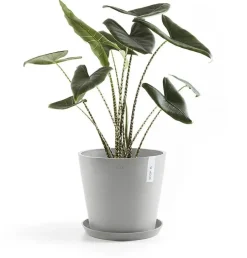 Ecopots kunststof bloempot amsterdam 30x26.3 cm witgrijs