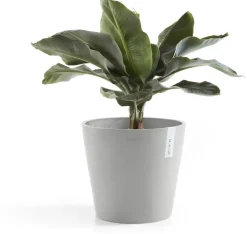 Ecopots kunststof bloempot amsterdam 30x26.3 cm witgrijs