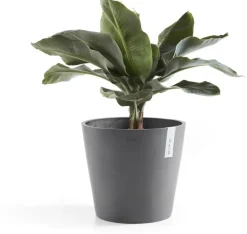 Ecopots kunststof bloempot amsterdam 30x26.3 cm grijs