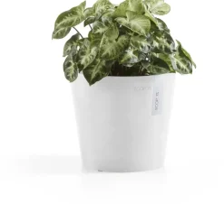 Ecopots kunststof bloempot amsterdam 17x14.7 cm puurwit