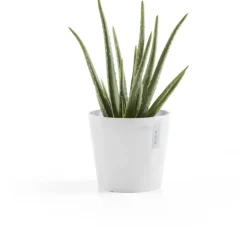 Ecopots kunststof bloempot amsterdam 17x14.7 cm puurwit