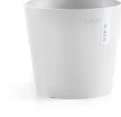 Ecopots kunststof bloempot amsterdam 17x14.7 cm puurwit