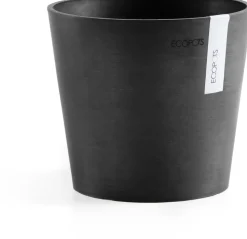 Ecopots kunststof bloempot amsterdam 17x14.7 cm donkergrijs