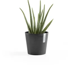 Ecopots kunststof bloempot amsterdam 17x14.7 cm donkergrijs