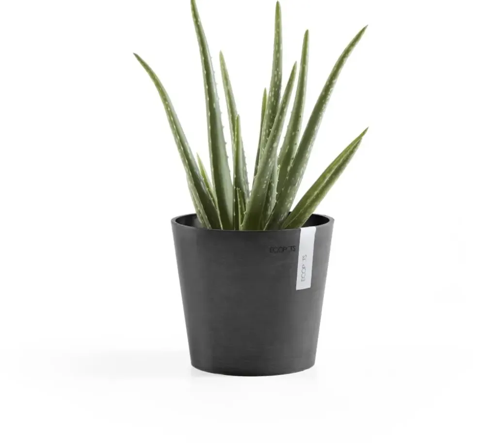Ecopots kunststof bloempot amsterdam 17x14.7 cm donkergrijs