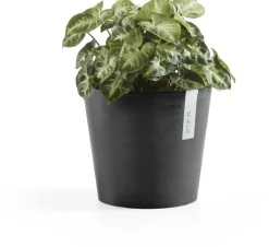 Ecopots kunststof bloempot amsterdam 17x14.7 cm donkergrijs
