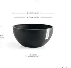 Ecopots kunststof bloempot brussels 35x16.5 cm donkergrijs