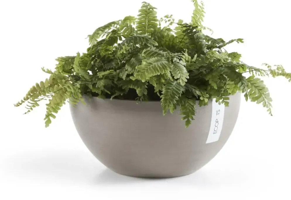 Ecopots kunststof bloempot brussels 30x14 cm taupe