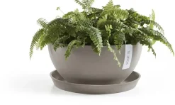 Ecopots kunststof bloempot brussels 30x14 cm taupe