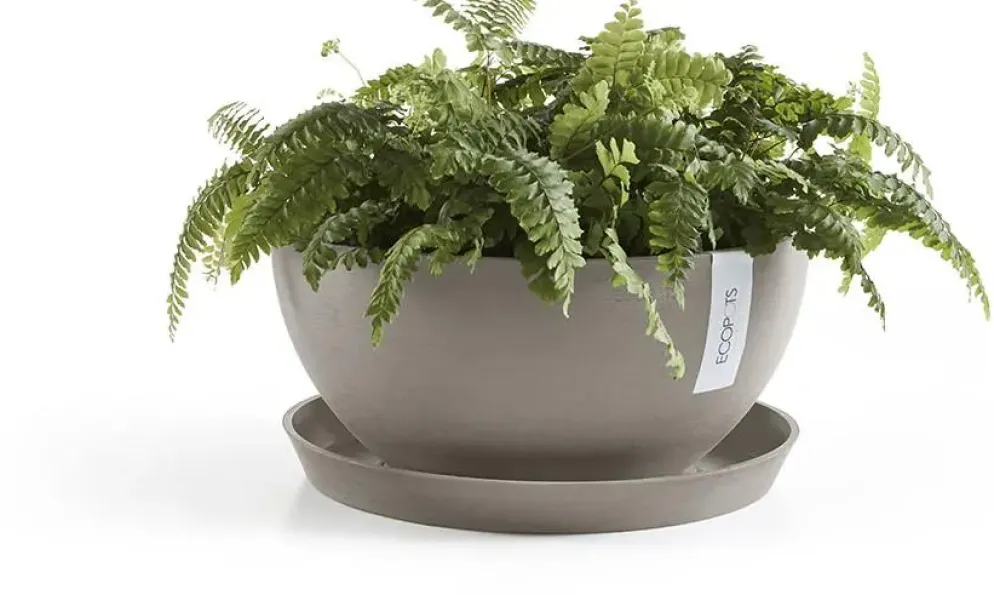 Ecopots kunststof bloempot brussels 30x14 cm taupe