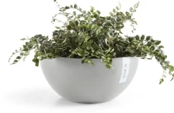 Ecopots kunststof bloempot brussels 25x12 cm witgrijs