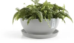 Ecopots kunststof bloempot brussels 30x14 cm witgrijs