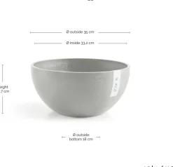 Ecopots kunststof bloempot brussels 35x16.5 cm witgrijs