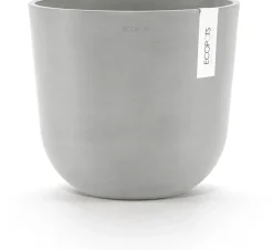 Ecopots kunststof bloempot oslo 25x21.8 cm witgrijs