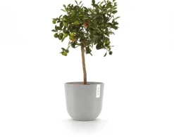 Ecopots kunststof bloempot oslo 25x21.8 cm witgrijs