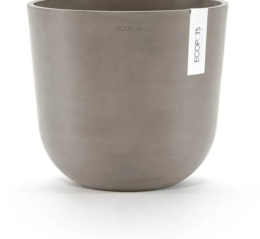 Ecopots kunststof bloempot oslo 25x21.8 cm taupe