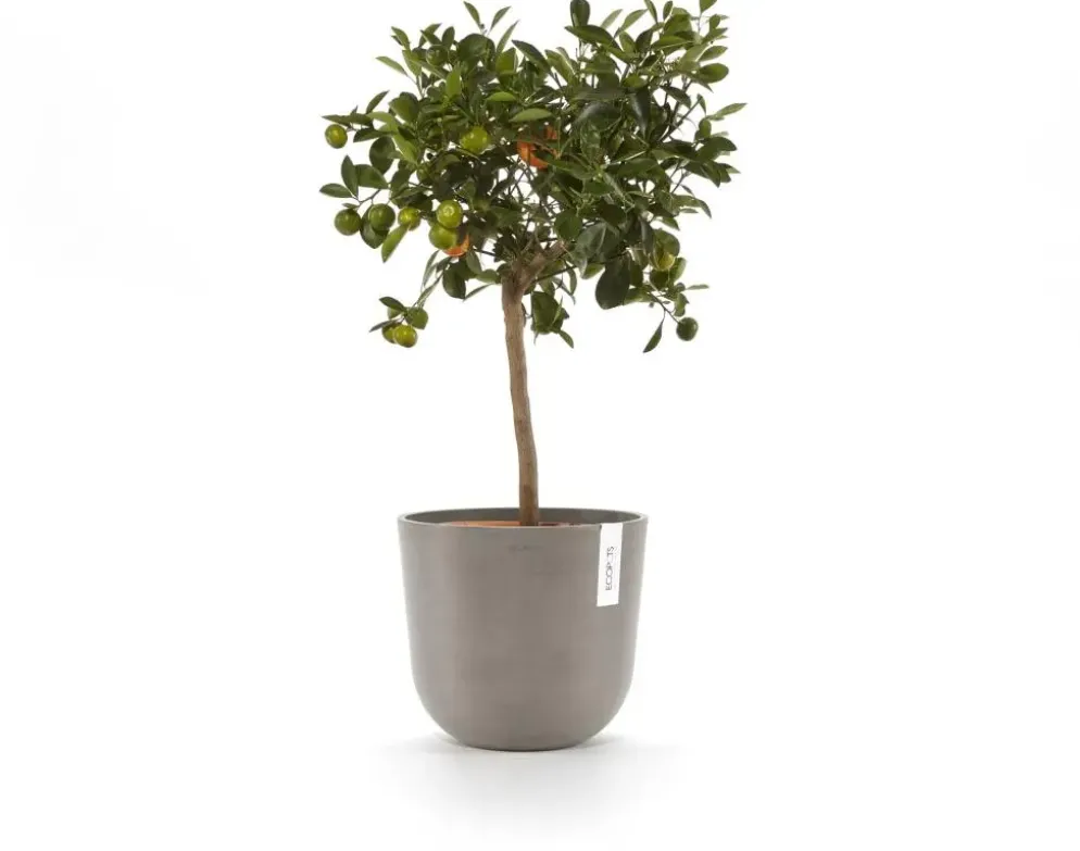 Ecopots kunststof bloempot oslo 25x21.8 cm taupe