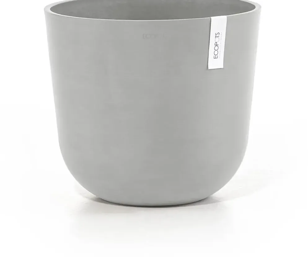 Ecopots kunststof bloempot oslo 35x30.5 cm witgrijs