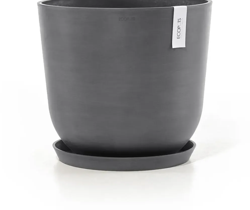 Ecopots kunststof bloempot oslo 35x30.5 cm grijs