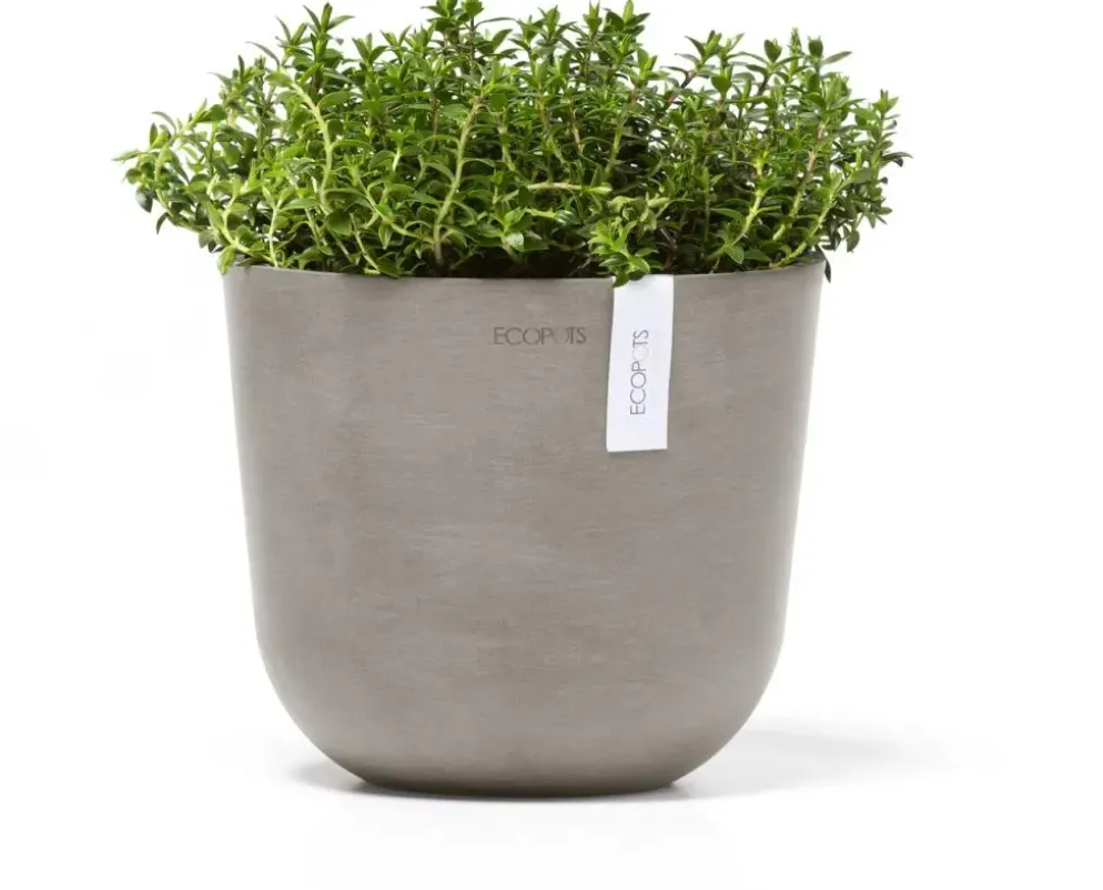 Ecopots kunststof bloempot oslo 19x16.5 cm taupe
