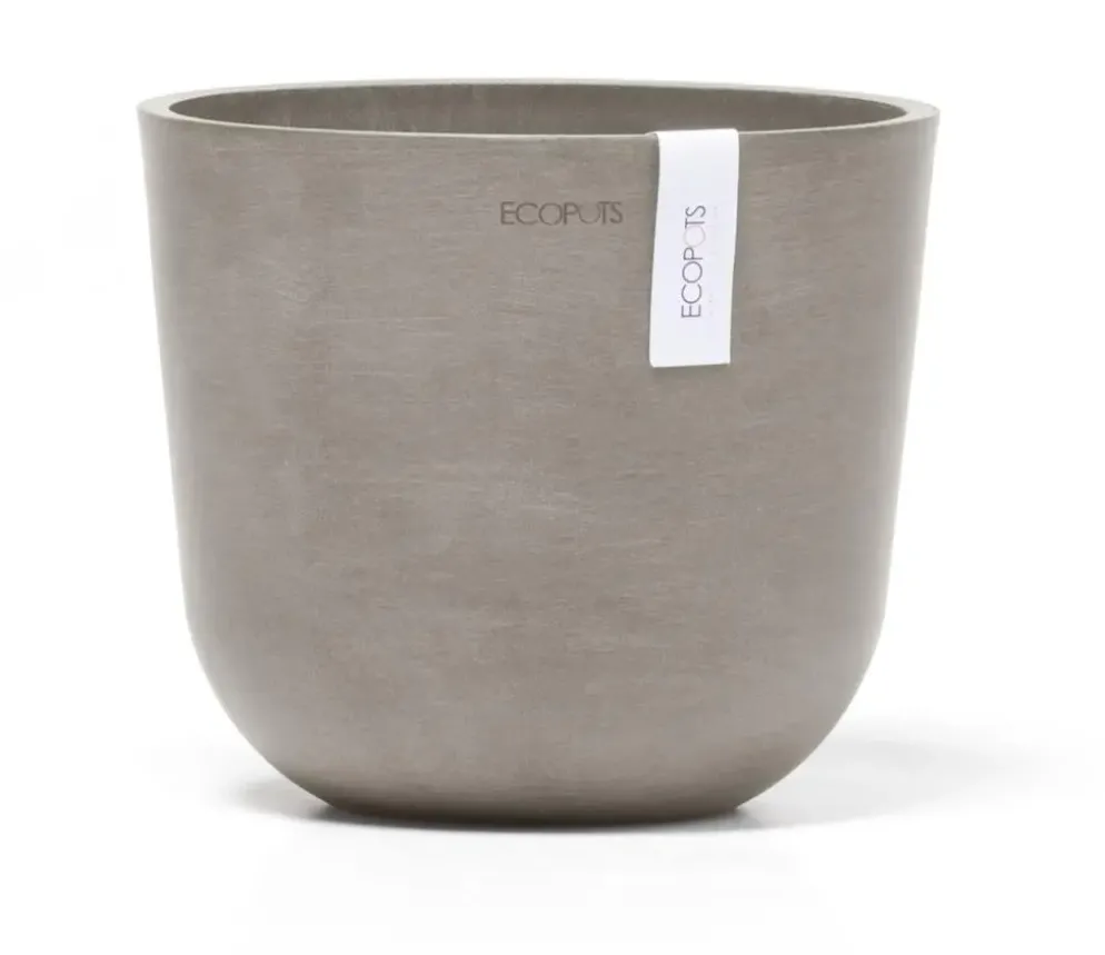Ecopots kunststof bloempot oslo 19x16.5 cm taupe