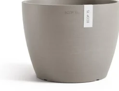 Ecopots kunststof bloempot stockholm 23.3x17.6 cm taupe