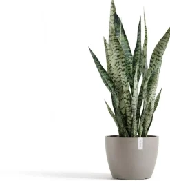 Ecopots kunststof bloempot stockholm 23.3x17.6 cm taupe