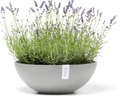 Ecopots kunststof bloempot vienna 50x18 cm witgrijs