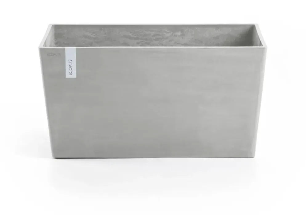 Ecopots kunststof plantenbak paris 60x26x40.5cm witgrijs