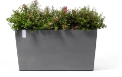 Ecopots kunststof plantenbak paris met wielen 100.5x39.6x51.8cm grijs
