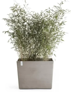 Ecopots kunststof plantenbak paris met wielen 85.2x39.5x6.8cm taupe