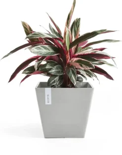 Ecopots kunststof plantenbak rotterdam 30x30x26 cm witgrijs