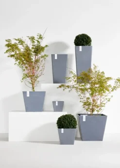 Ecopots kunststof plantenbak rotterdam 40x40x35 cm donkergrijs