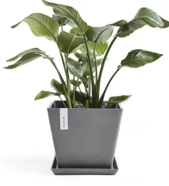 Ecopots kunststof plantenbak rotterdam 40x40x35 cm grijs