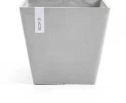 Ecopots kunststof plantenbak rotterdam 40x40x35 cm witgrijs