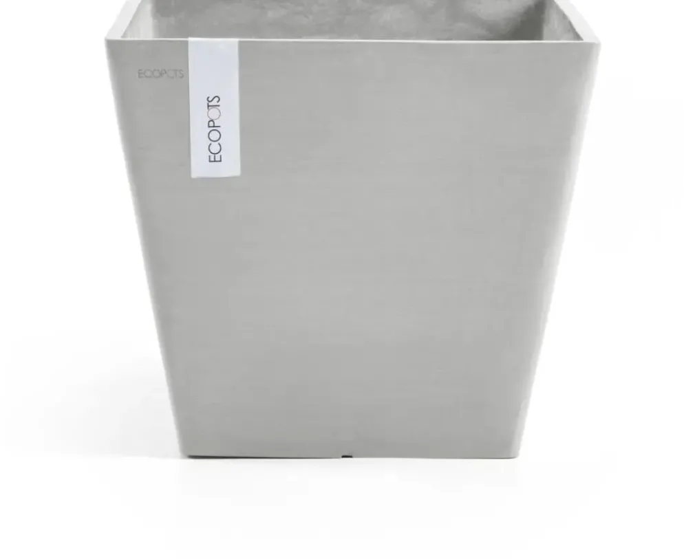 Ecopots kunststof plantenbak rotterdam 40x40x35 cm witgrijs