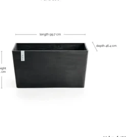 Ecopots kunststof plantenbak paris 100x46.4x51cm donkergrijs