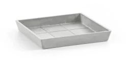 Ecopots kunststof rotterdam schotel 18x18x2.5 cm witgrijs
