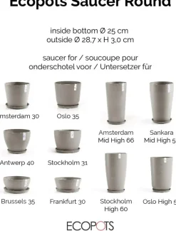 Ecopots kunststof stockholm schotel 28.7x3 cm taupe