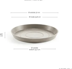 Ecopots kunststof stockholm schotel 36.5x3.5 cm taupe