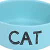 Eetbak steen kat d12cm mat blauw