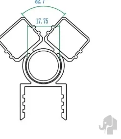 Elephant aluminium draaibaar adapterprofiel